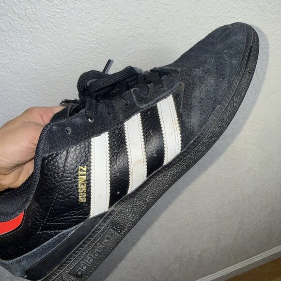Adidas Men's Busenitz Rare Color Suede Skate Soccer Shoes Black White Red 12 - Picture 9 of 9